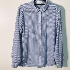 LOVE NOTES Blue and white striped button down